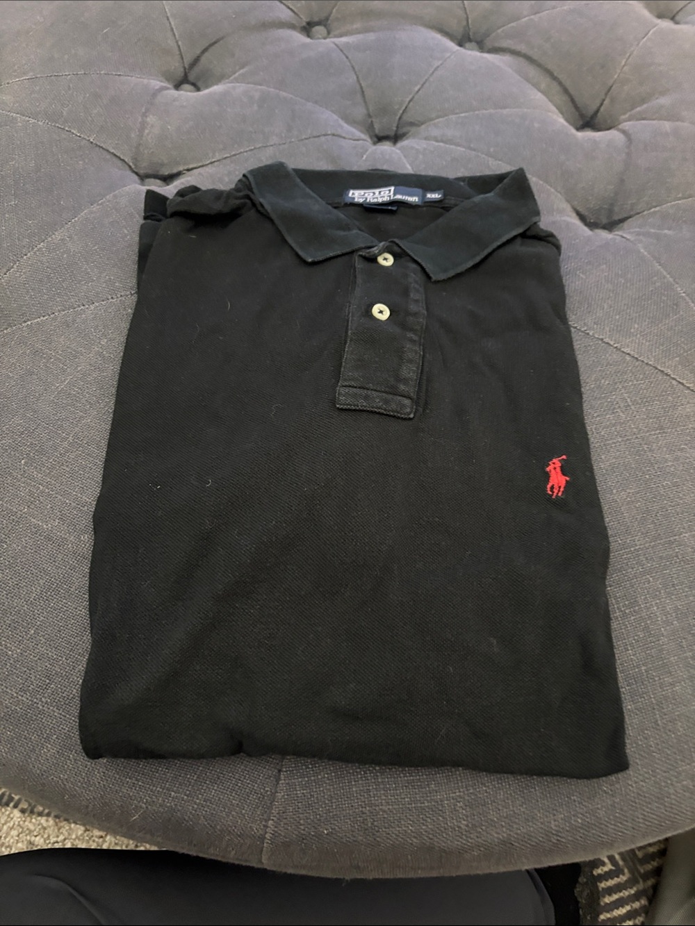 Ralph Lauren Black Polo with Red Pony Logo